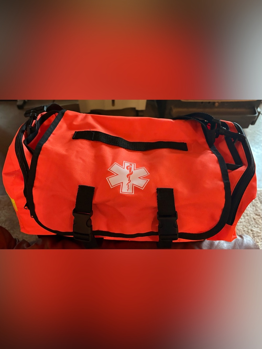 High-Visibility Orange Emergency Medical jump Bag
